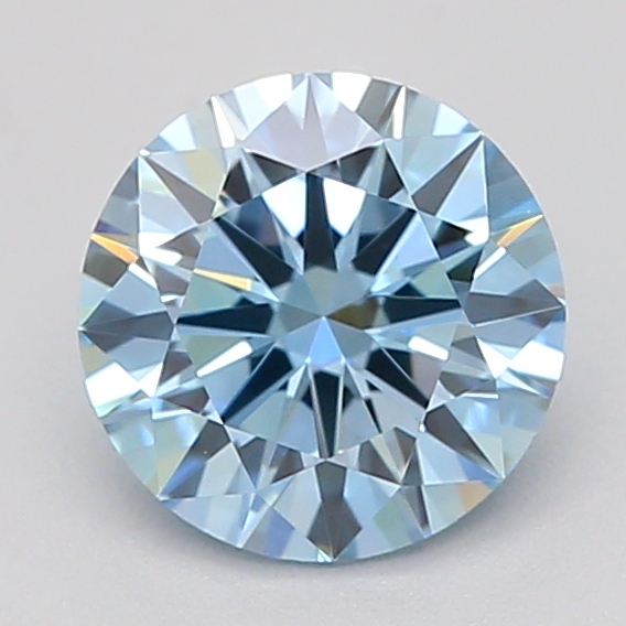 Actual 0.5 carat Vivid Blue Round lab-grown diamond