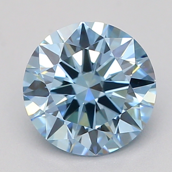 Actual 0.5 carat Vivid Blue Round lab-grown diamond