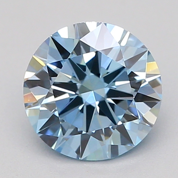 Actual 0.5 carat Vivid Blue Round lab-grown diamond