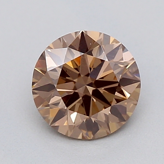 Actual 0.33 carat Fancy Brown Round lab-grown diamond