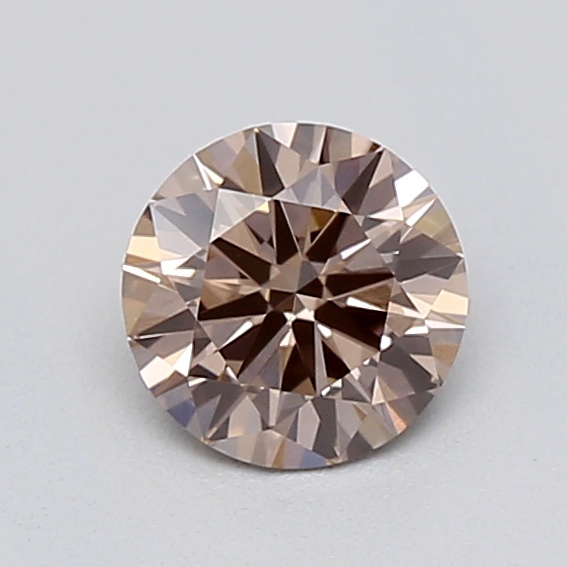 Actual 0.24 carat Fancy Brown Round lab-grown diamond