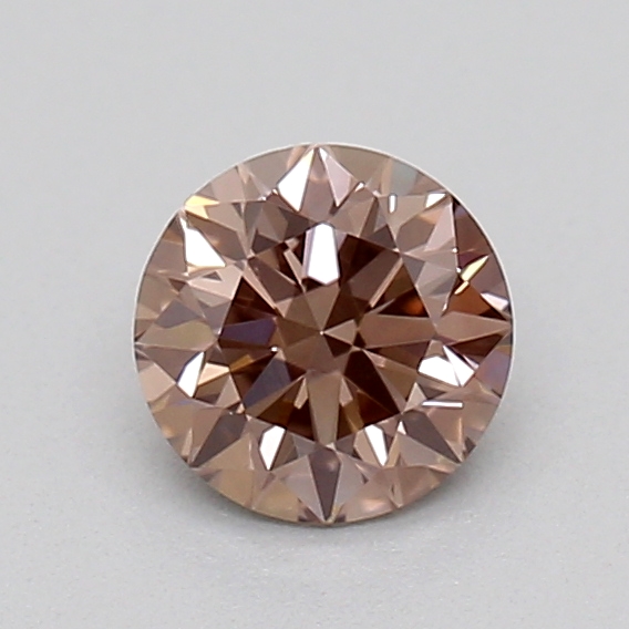 Actual 0.27 carat Fancy Brown Round lab-grown diamond