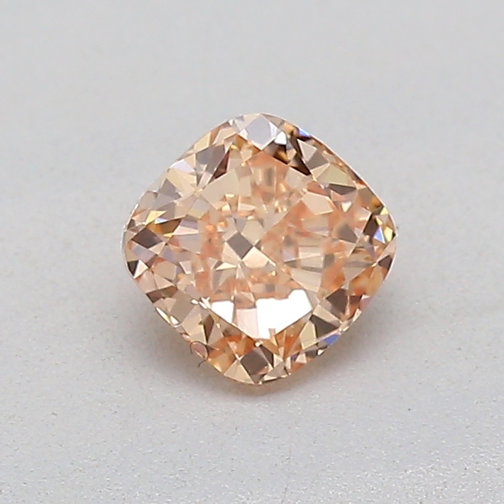 Actual 0.3 carat Fancy Orangy Yellow Cushion lab-grown diamond
