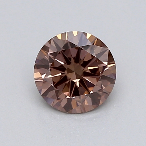 Actual 0.26 carat Fancy Brown Round lab-grown diamond