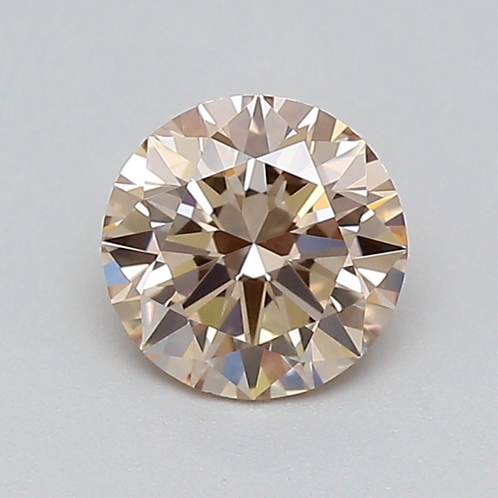 Actual 0.46 carat Light Brown Round lab-grown diamond