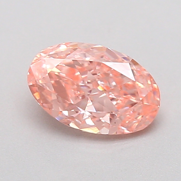 Actual 0.34 carat Fancy Vivid Pink Oval lab-grown diamond