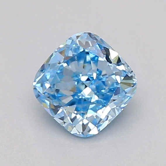 Actual 0.25 carat Fancy Vivid Blue Cushion lab-grown diamond