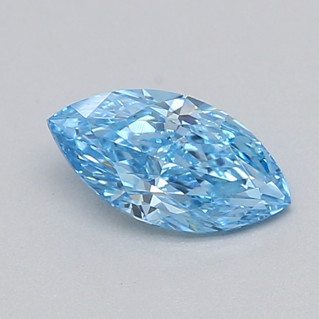 Actual 0.29 carat Fancy Vivid Blue Marquise lab-grown diamond