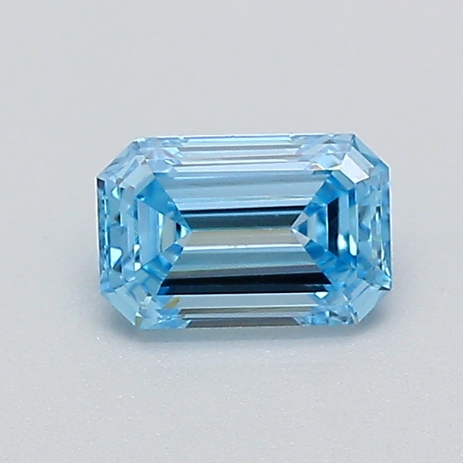 Actual 0.26 carat Fancy Vivid Blue Emerald lab-grown diamond