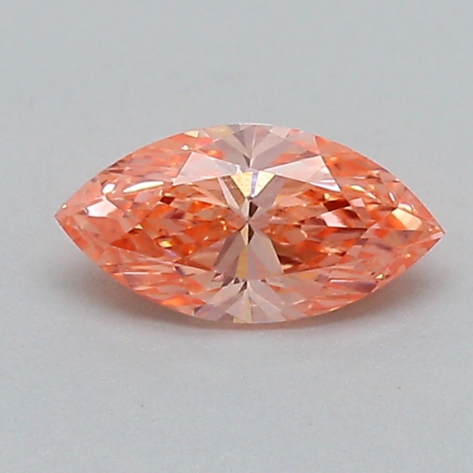 Actual 0.25 carat Fancy Vivid Pink Marquise lab-grown diamond