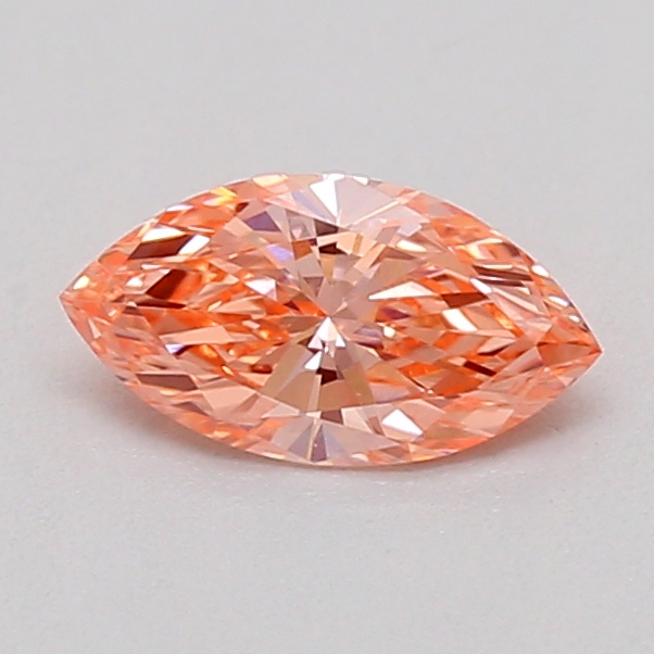 Actual 0.2 carat Fancy Vivid Pink Marquise lab-grown diamond