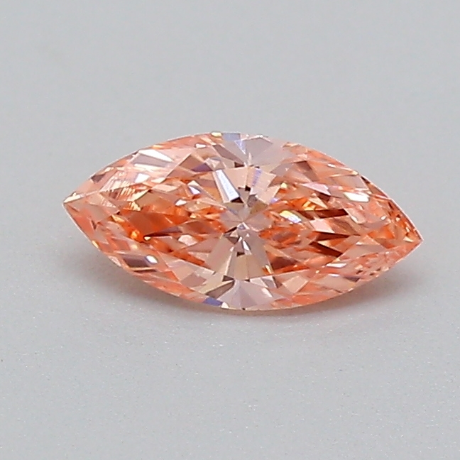 Actual 0.21 carat Fancy Vivid Pink Marquise lab-grown diamond