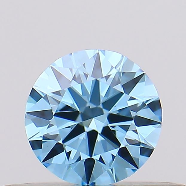 Actual 0.24 carat Vivid Blue Round lab-grown diamond