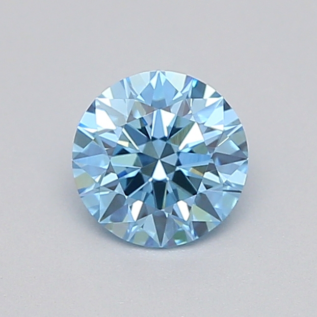 Actual 0.25 carat Fancy Vivid Blue Round lab-grown diamond