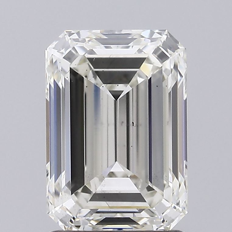 Actual 1.66 carat H Emerald lab-grown diamond