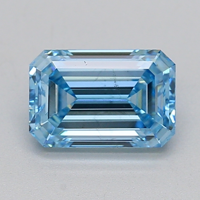 Actual 1.08 carat Vivid Blue Emerald lab-grown diamond